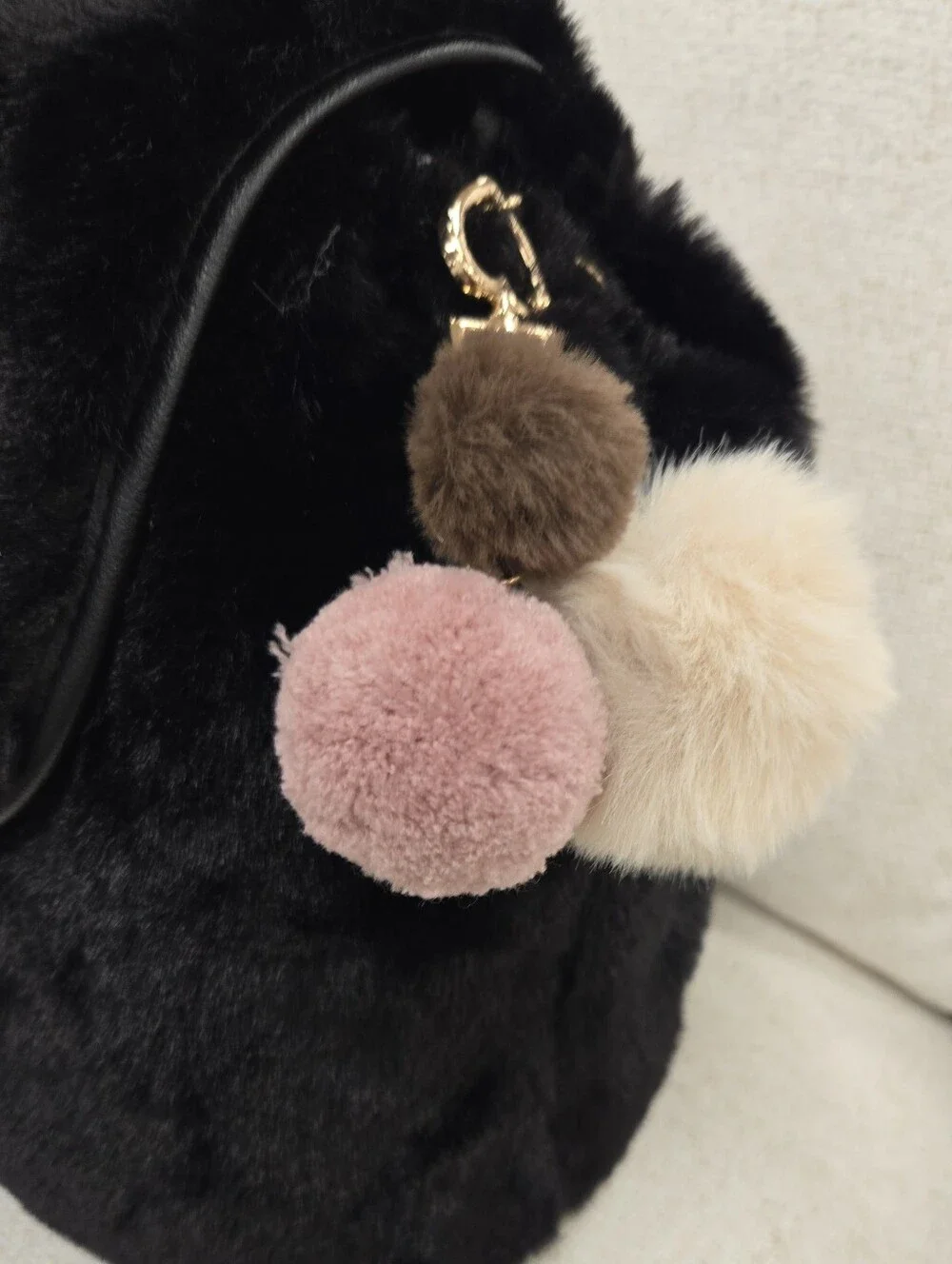 Juicy Couture Black Faux Fur Backpack
